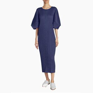 ISO // DO NOT BUY // Pleats Please Issey Miyake, Short-Sleeve Pleated Midi-Dress